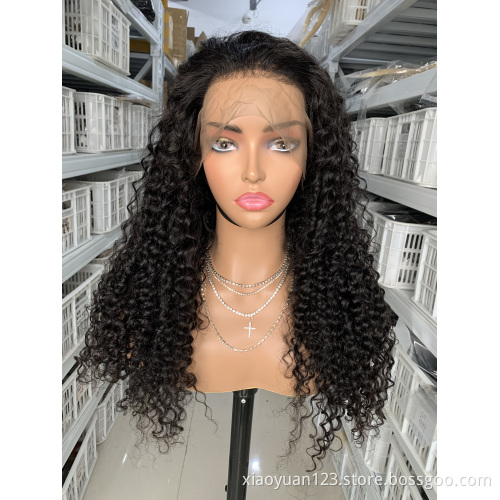 Wholesale May Queen 100%  human hair lace front wigs deep curl  wigshuman hair 180 density mink brazilian hair for black women